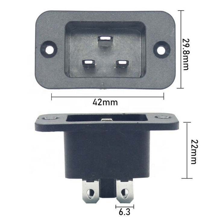 CE Approval C20 3 Pins 16A 250VAC Screw On IEC Inlet Plug Power Connector BS-C20