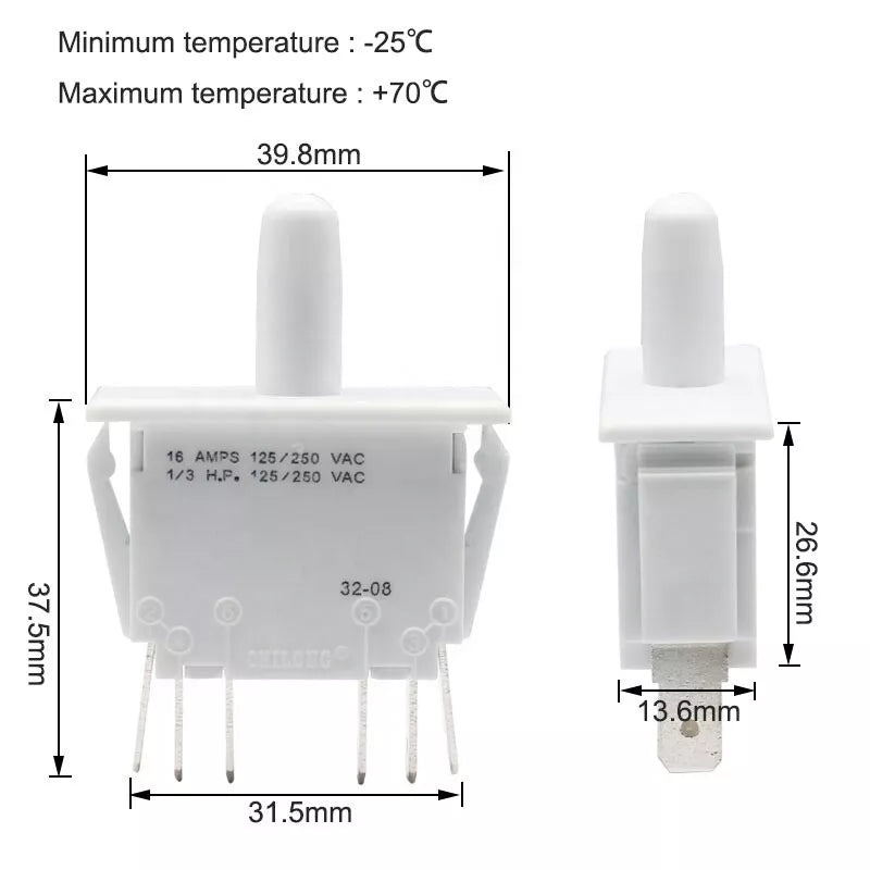Refrigerator & Dryer Door Switch BSDW-B