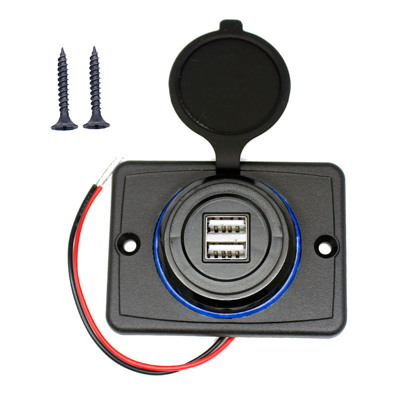 Dual 4.8A DC 12V 24V Panel Mount Train Tram Marine Boat Car Bus Seat USB Charging Port Bus USB Charger