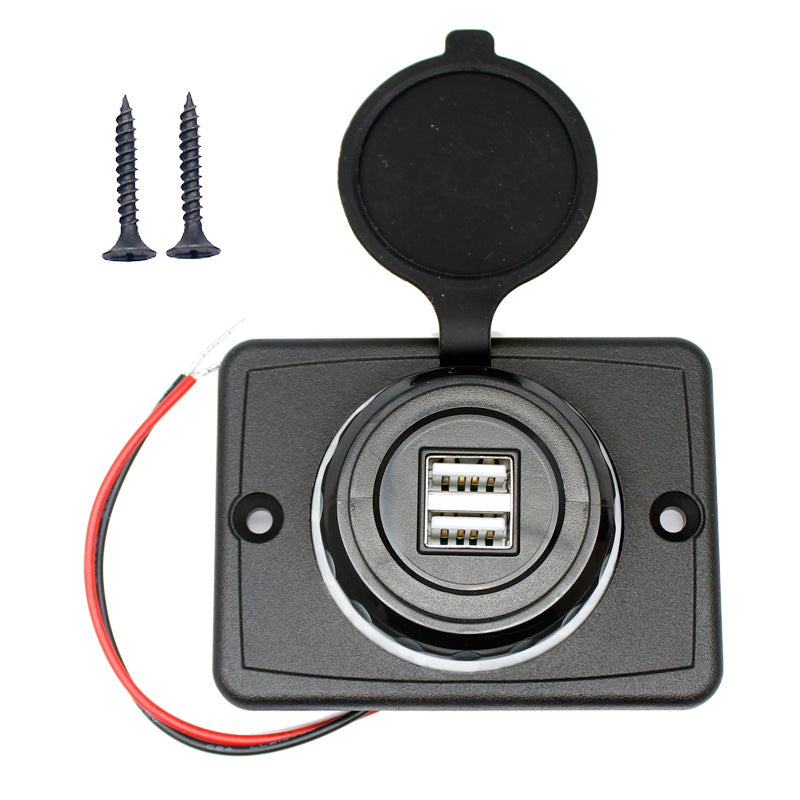 Dual 4.8A DC 12V 24V Panel Mount Train Tram Marine Boat Car Bus Seat USB Charging Port Bus USB Charger