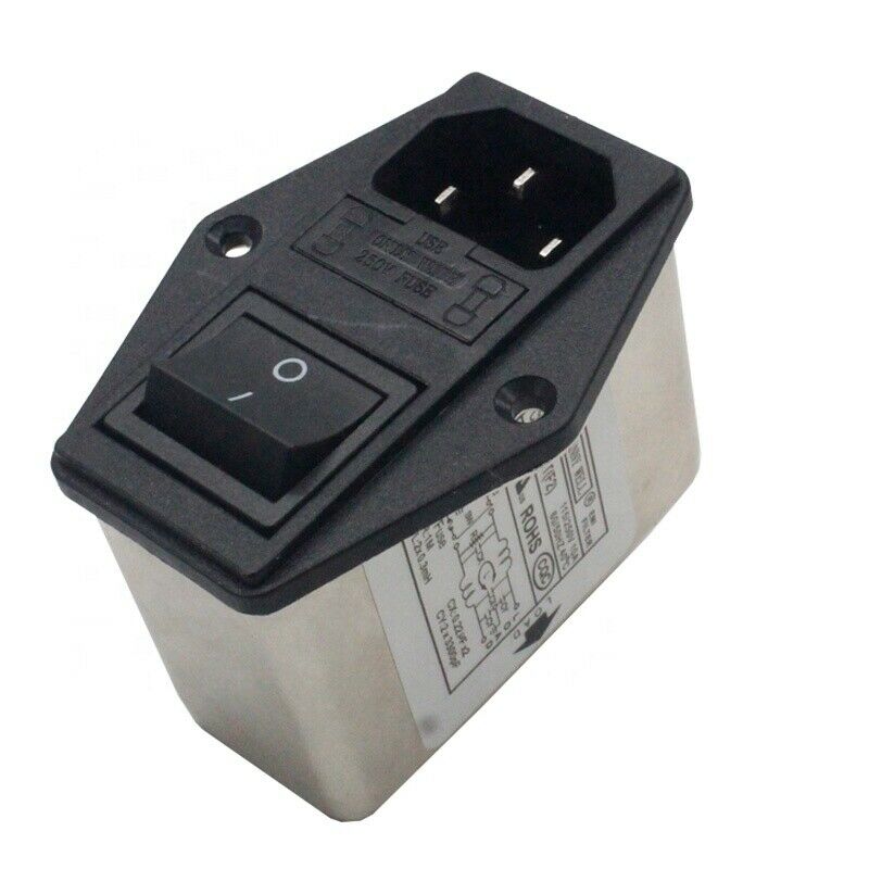 EMI double fuse holder filter with rocker switch and socket CW2C-10A-T(F2)