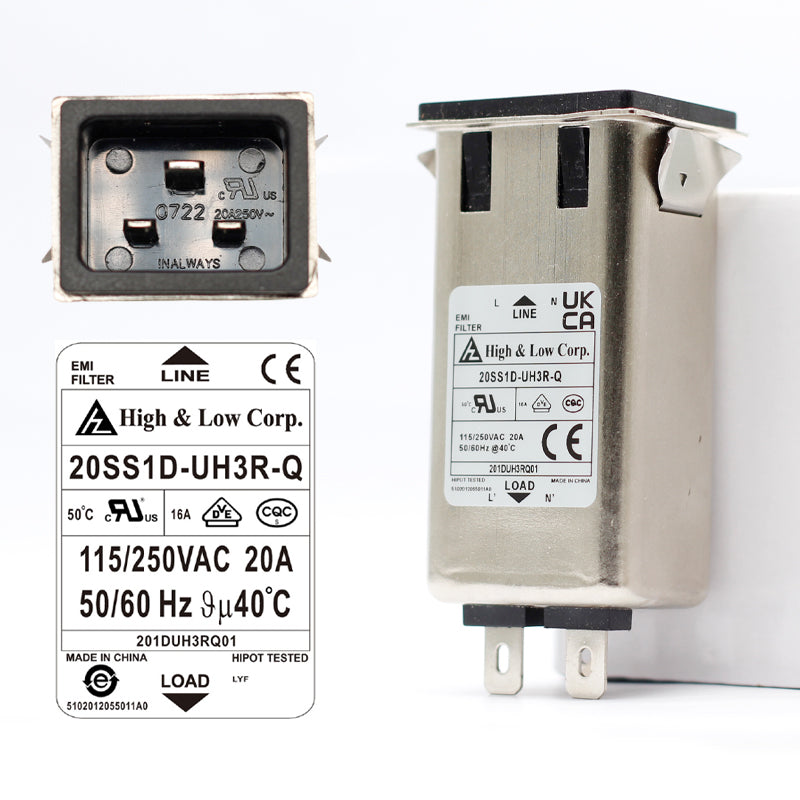 Electrical Buddy IEC 320 C20 Male Socket Panel Mount Power Line EMI Filter