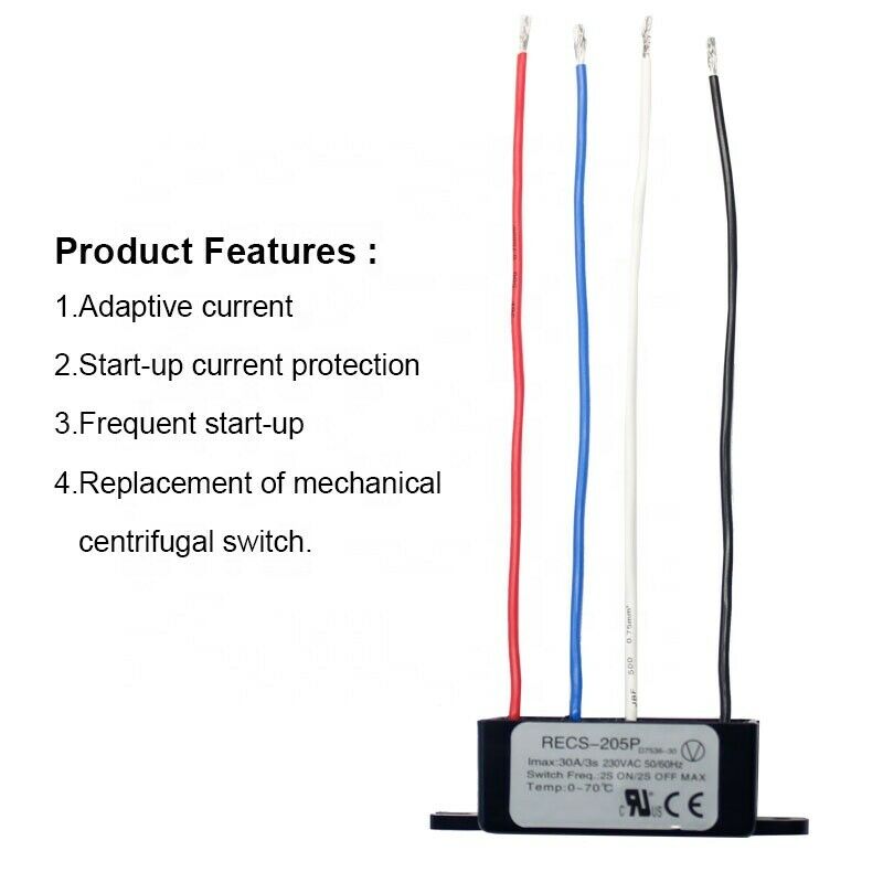 Electronic Centrifugal Switch for Capacitor Motor Start and Run RECS-205P