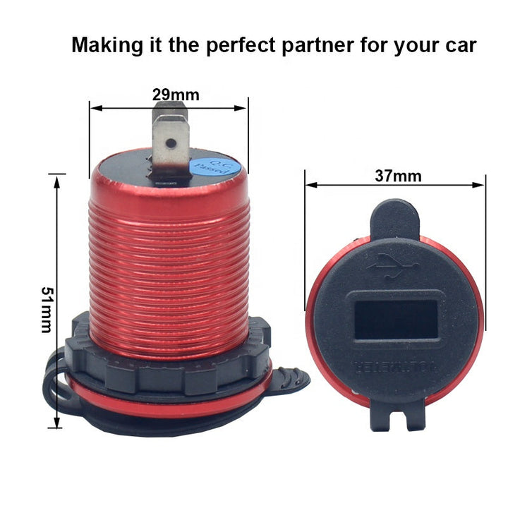 LED Voltmeter 3.0 Quick Charger 12V USB Charger Socket 24V Waterproof USB Car Power Fast Charger