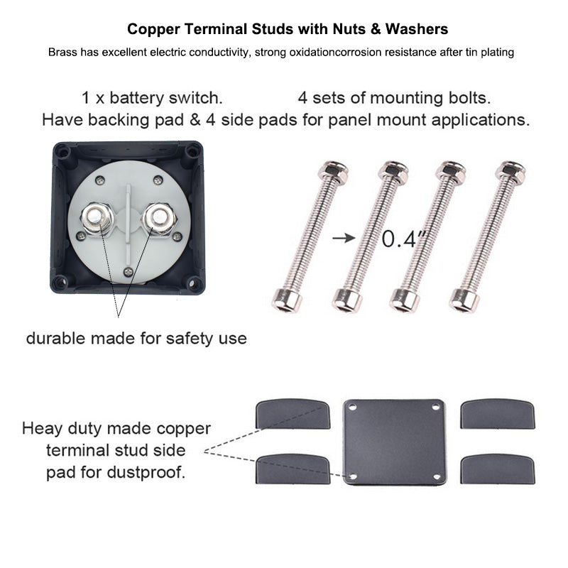 Marine 600A Heavy-duty battery switch Truck yacht 1-2-both-off 4 Position Automotive Cut off switch