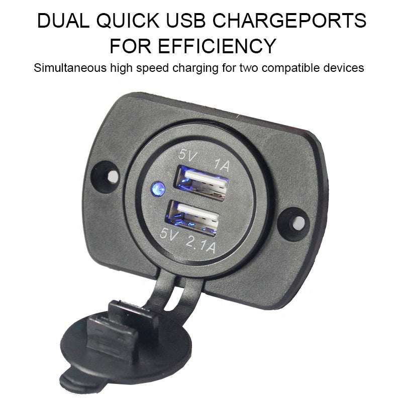 New 4.2A dual usb charger socket adapter for car, boat, and bus