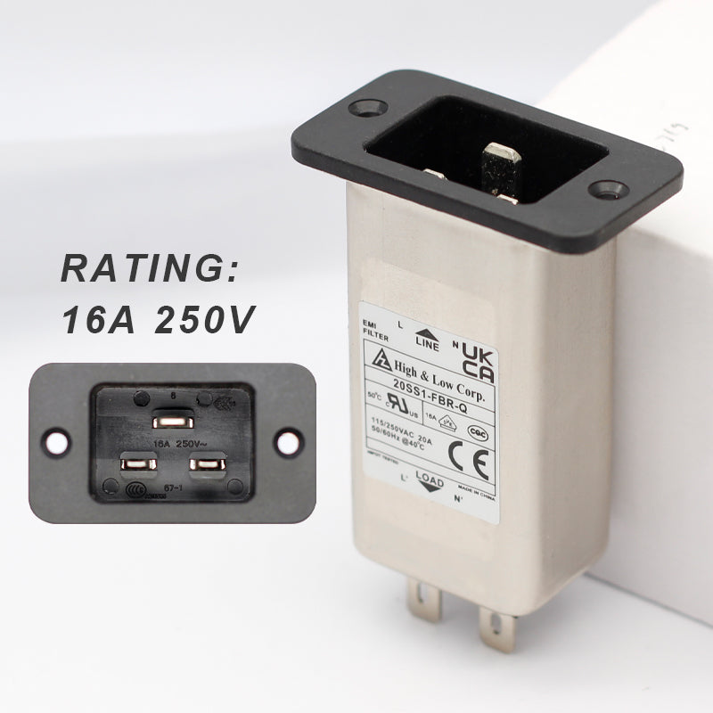 Power entry Module double IEC 320 C20 AC socket EMI EMC noise filter