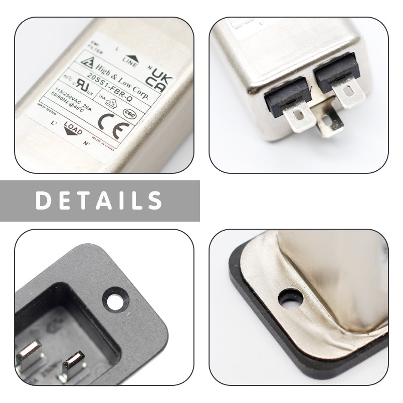 Power entry Module double IEC 320 C20 AC socket EMI EMC noise filter