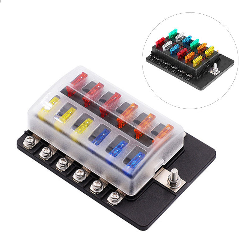 Protection Cover Holder Standard Circuit Fuse Holder Box Block for Car Boat 12 Way Blade Fuse Box