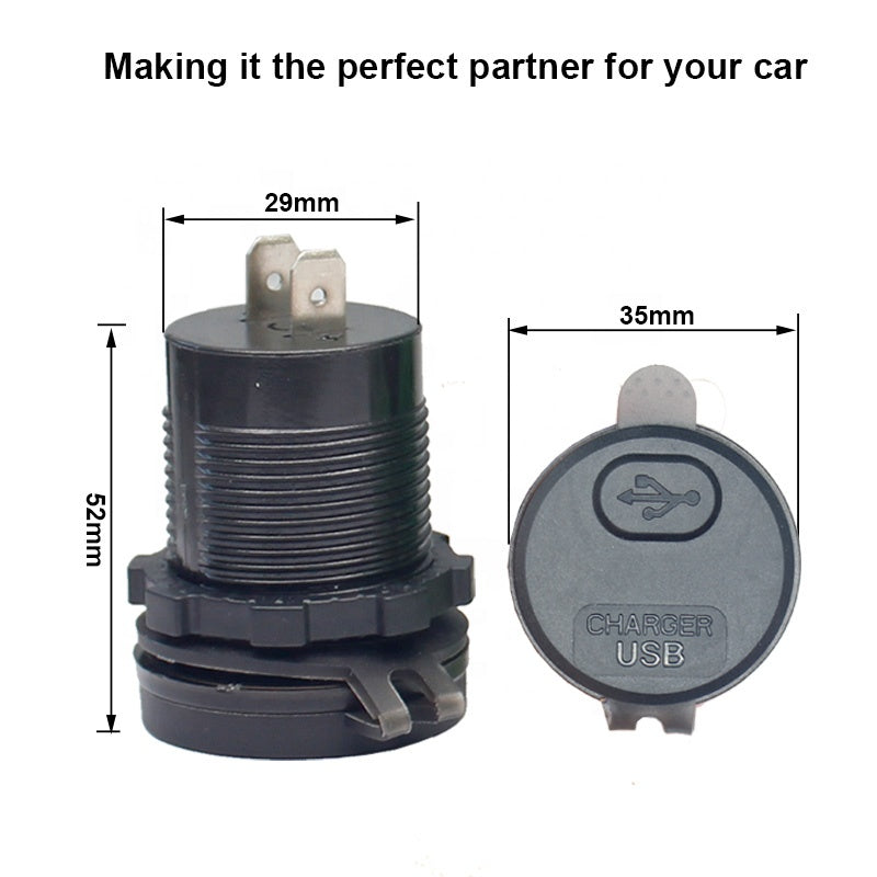 QC 3.0 Quick Charger 12V/24V Car Power Outlet Waterproof Socket 64W Dual USB Charger Socket PD Type C USB Car Charger Socket
