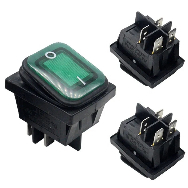 Rleil 250v 16A t100/55 waterproof green illuminated rocker switches SJ3-2(P)