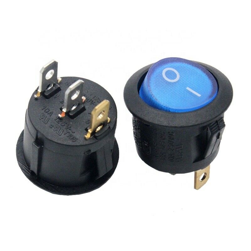 Round rocker switch with red lamp RLEIL power switch RL3-5T105