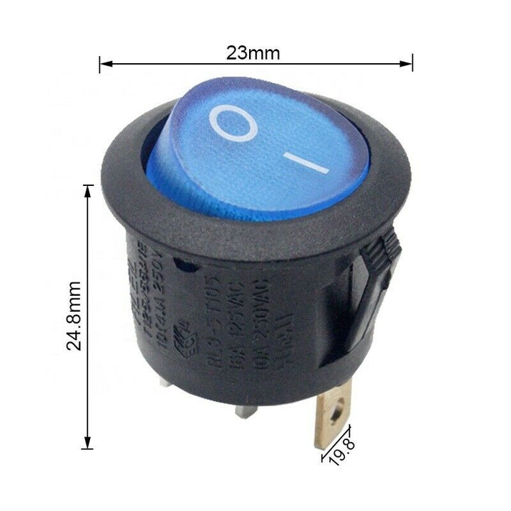 Round rocker switch with red lamp RLEIL power switch RL3-5T105