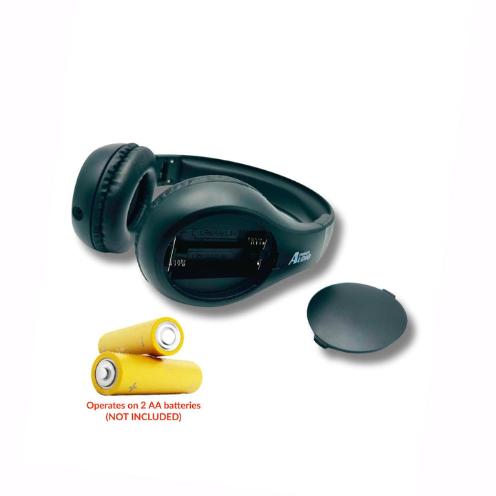 Things Audio Portable FM Radio Headphones - Classic All-Black Edition for Universal Style - Extended Antenna Wireless Design (All Black)