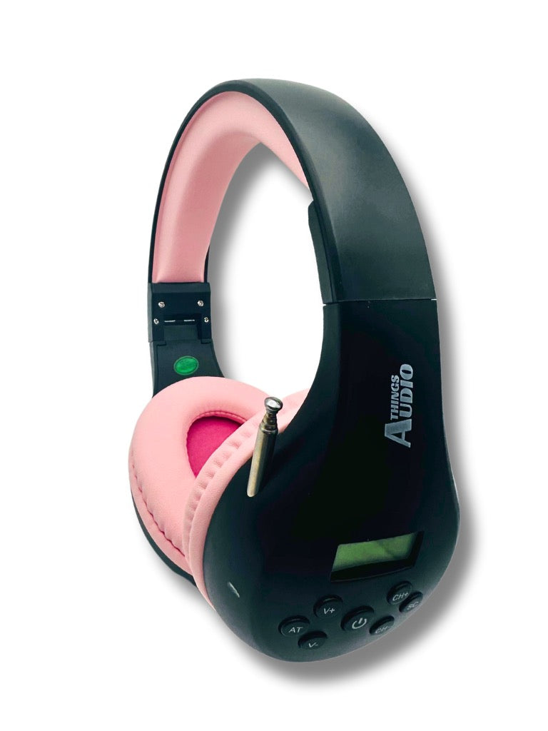 FM Radio Headphones (Black & Pink)