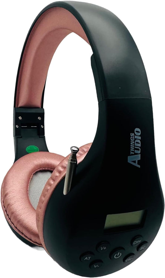 FM Radio Headphones (Black & Rose Gold)