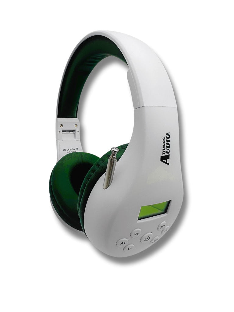 FM Radio Headphones (White & Army Green)