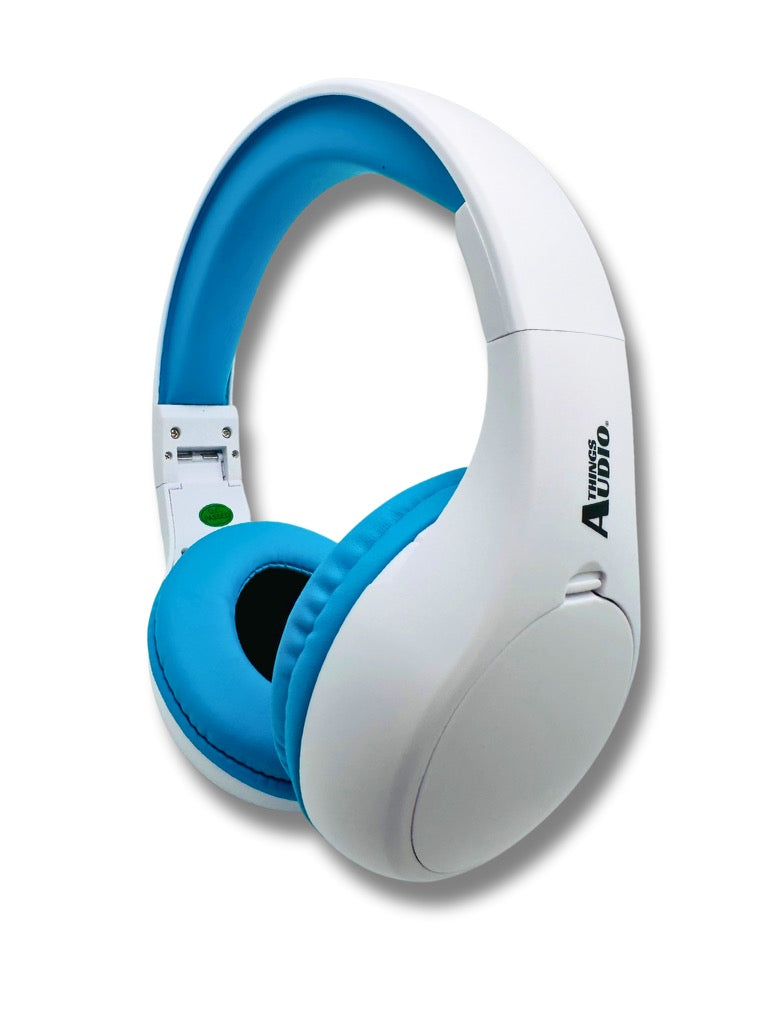 FM Radio Headphones (White & Blue)