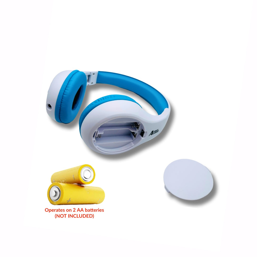 FM Radio Headphones (White & Blue)