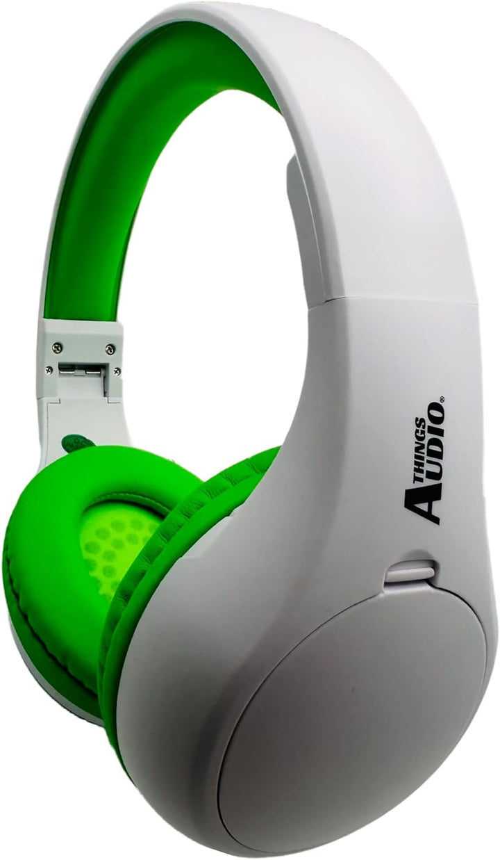 FM Radio Headphones (White & Lime Green)