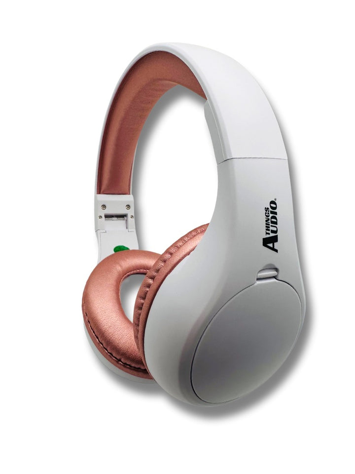 FM Radio Headphones (White & Rose Gold)