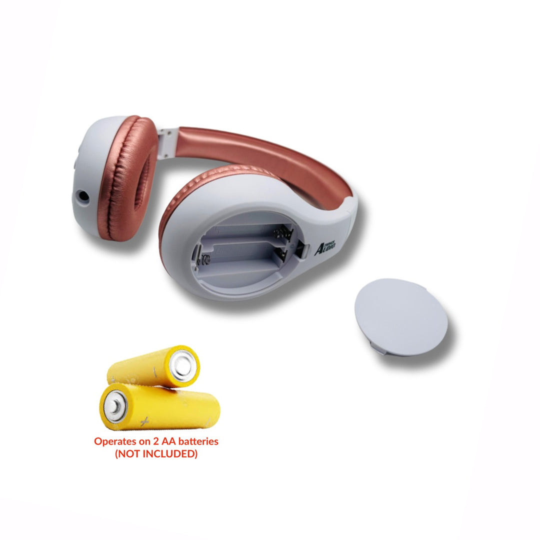 FM Radio Headphones (White & Rose Gold)