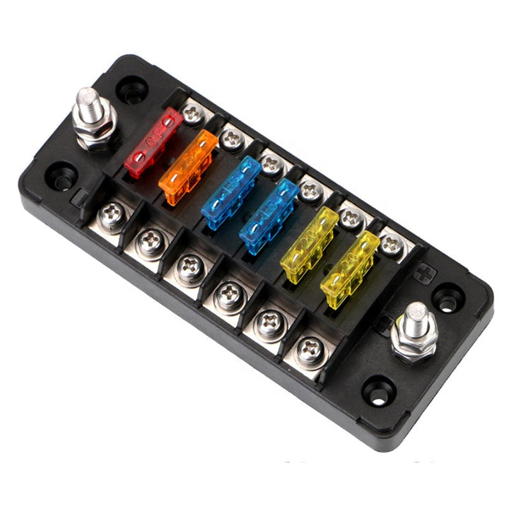 Van 6-Way Fuse Box Stick fuse Block Holder W/Negative Bus fuse block