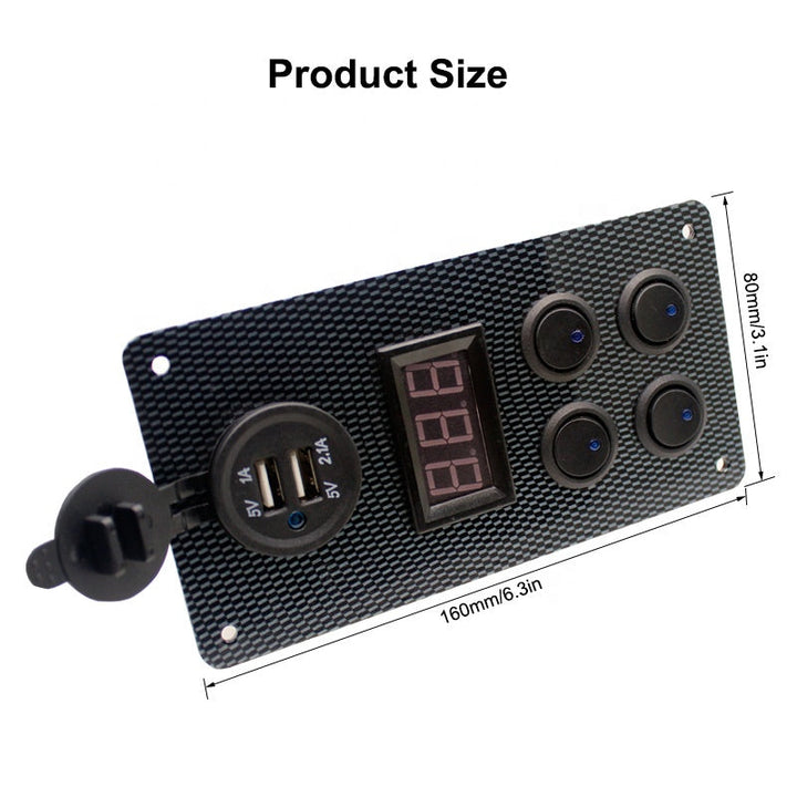 Waterproof Boat Switches Voltmeter Socket Dual USB Socket Panel Mount USB Socket