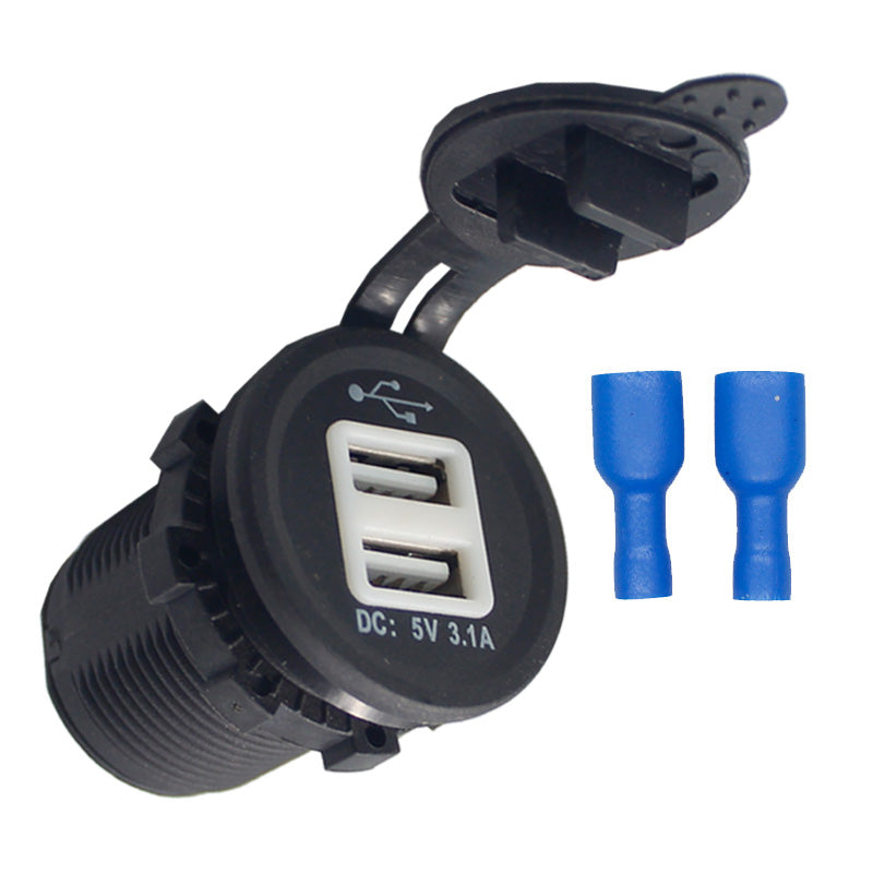 Waterproof dual porta usb 3.1 round panel car charger