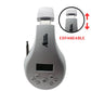 Things Audio white and blue expandable over-ear FM radio headphones 