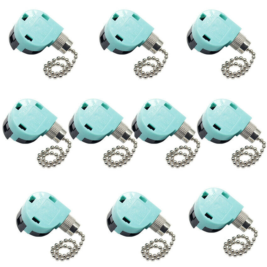 ZING EAR Pull Chain Ceiling Fan Switch 3 Speed 4 Wire ZE-268S6 (Silver) 10PCS