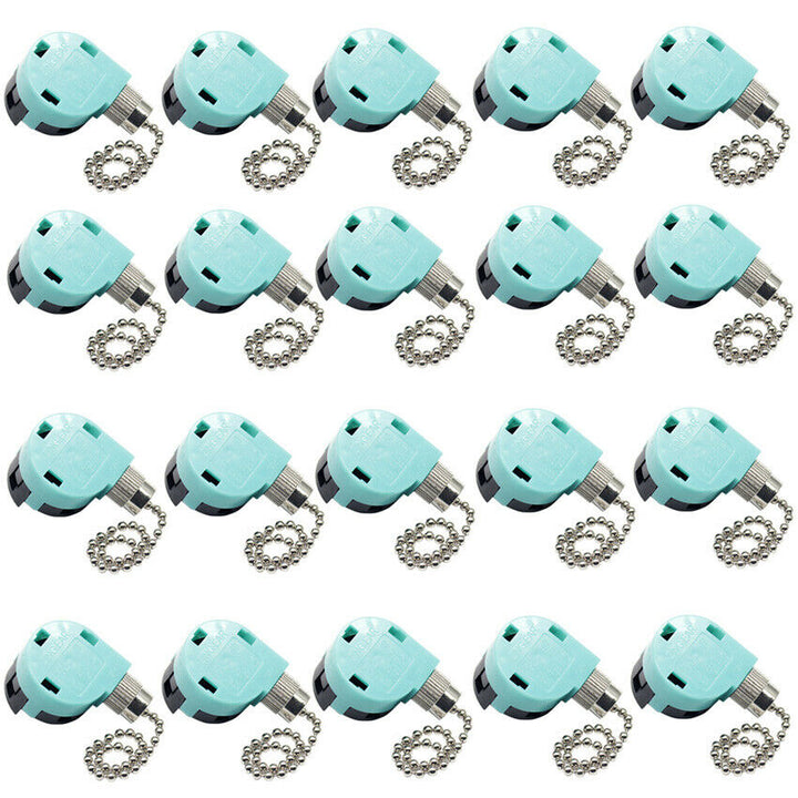 ZING EAR Pull Chain Ceiling Fan Switch 3 Speed 4 Wire ZE-268S6 (Silver) 50PCS