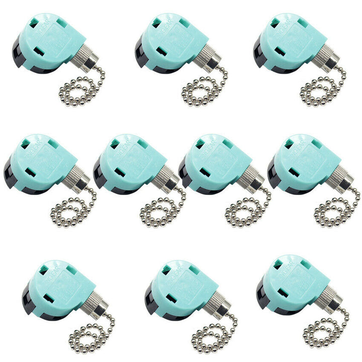 ZING EAR Pull Chain Ceiling Fan Switch 3 Speed 4 Wire ZE-268S6 (Silver) 50PCS