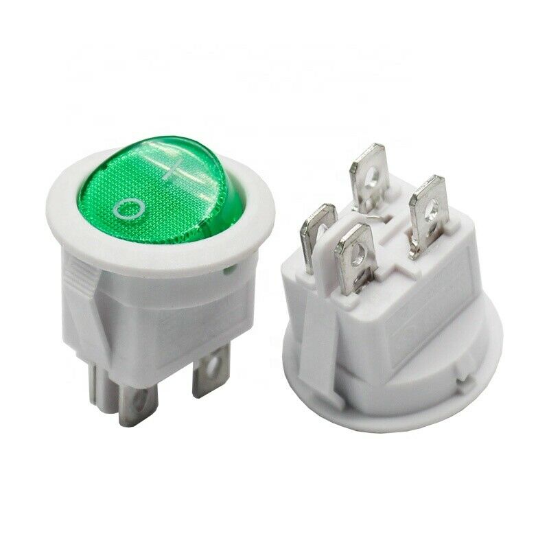 leci rs601 green light 4pin on off round rocker switches RS601