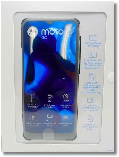 Motorola moto g go Works on AT&T Prepaid, Post Paid, Cricket, H2O & RedPocket Mobile GSM, (Locked to AT&T & AT&T MVNOs) Includes SIM Card for AT&T Prepaid Service & H2O Prepaid Service on AT&T Network