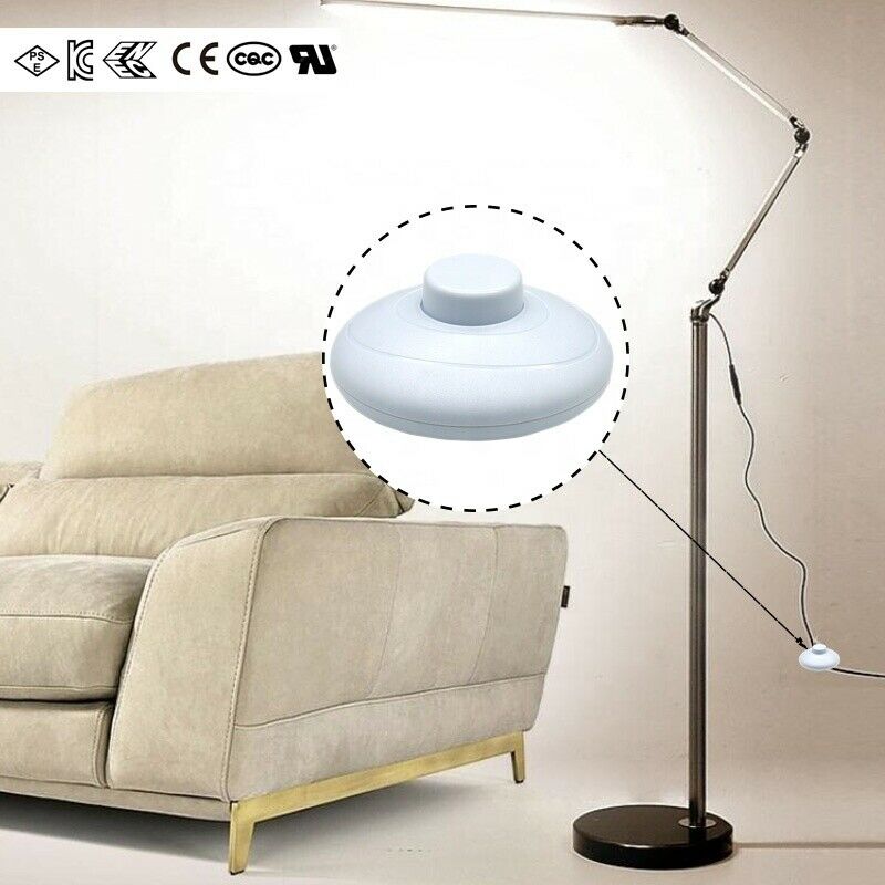 Foot Pedal Push Button On Off Inline Floor Lamp Switch XH-317 Clear